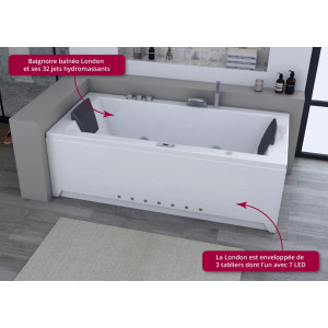 Belle baignoire design rectangulaire London 180 cm