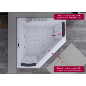 Baignoire balnéo d'angle Duo idéal cocooning
