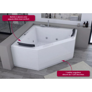 Baignoire balnéo d'angle Duo 31 jets