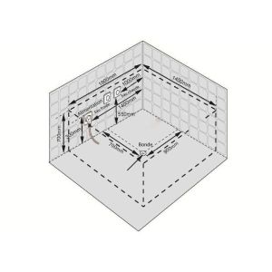 Plan implantation Baignoire balnéo Elle&Lui Black 40 jets
