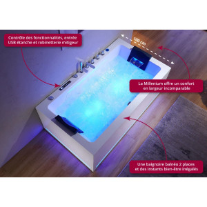 Baignoire balnéo design Millenium 64 jets Whirlpool