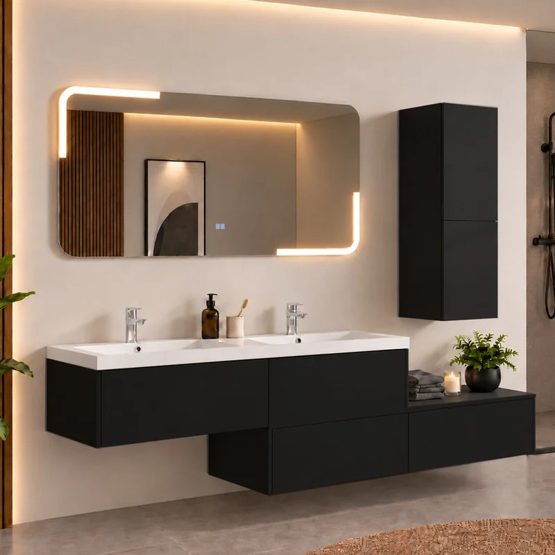Meubles salle de bain BELLISSIMO Noir mat
