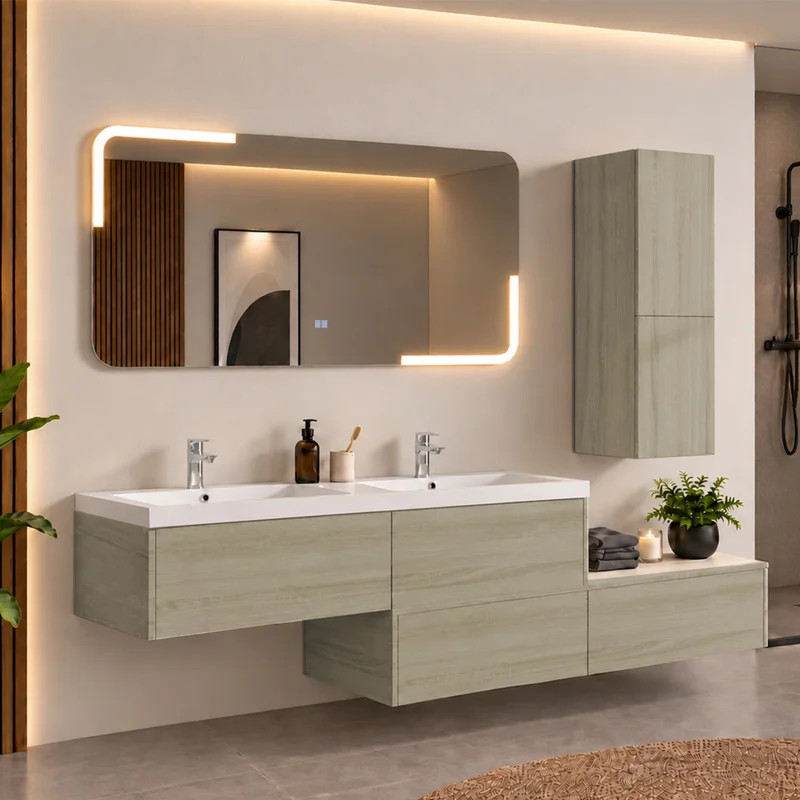 Meubles 2 vasques BELLISSIMO SC Scandinave
