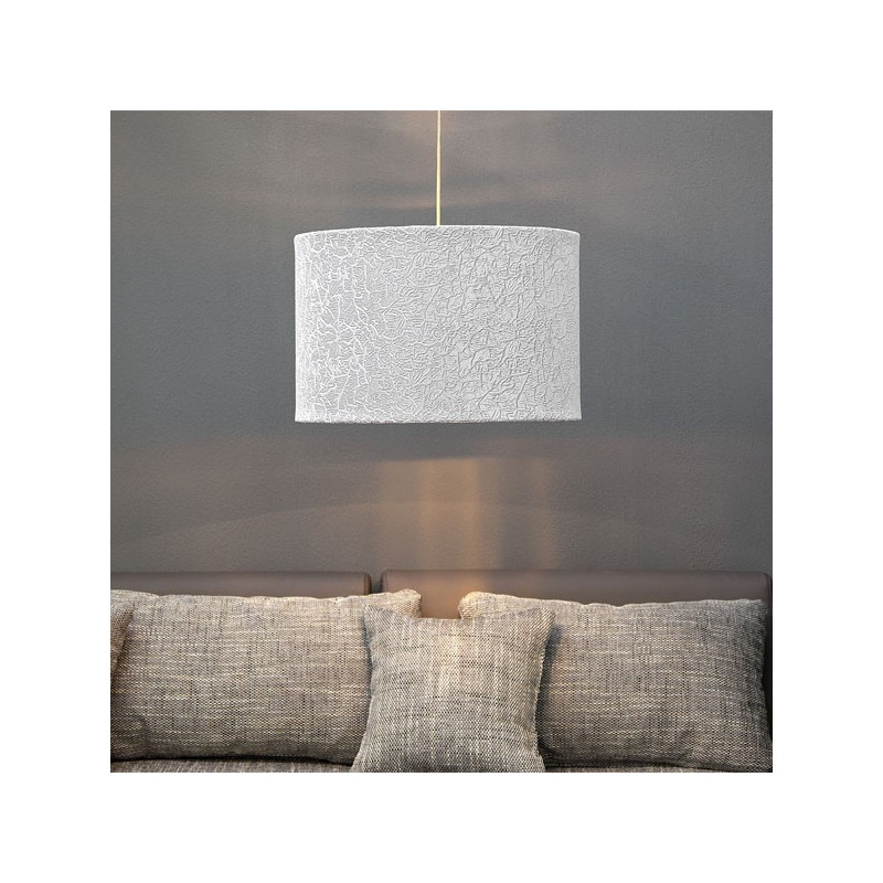 Suspension ronde blanche FLAGRANCIA, suspension ronde blanche Ø 500 mm - Salledebain Online