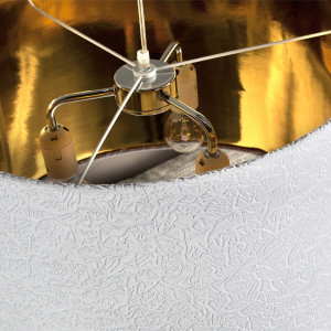 Suspension ronde blanche FLAGRANCIA, suspension ronde blanche Ø 500 mm - Salledebain Online