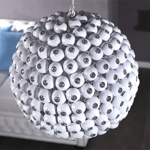Suspension ronde à facettes blanches BALL Blanc