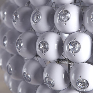 Suspension ronde à facettes blanches BALL Blanc