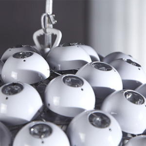 Suspension ronde à facettes blanches BALL Blanc