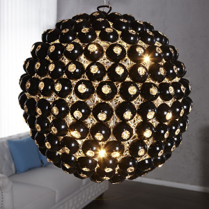 Suspension ronde à facettes noires BALL Noir