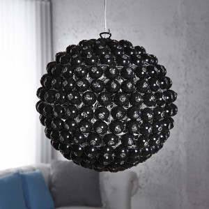 Suspension ronde à facettes noires BALL Noir