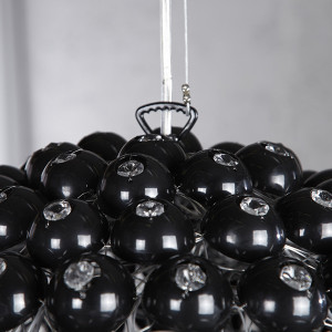 Suspension ronde à facettes noires BALL Noir
