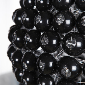Suspension ronde à facettes noires BALL Noir