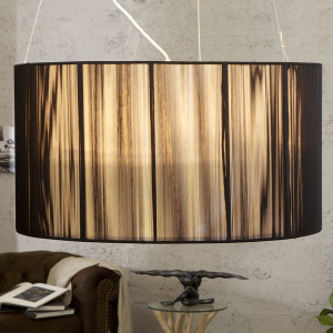 Lampe à suspendre avec abat-jour en nylon noir 50 cm