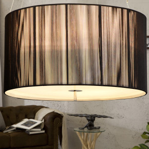 Lampe à suspendre avec abat-jour en nylon noir 50 cm