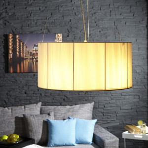 Lampe à suspendre avec abat-jour en nylon blanc 50 cm