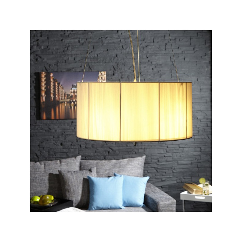 Lampe à suspendre avec abat-jour en nylon blanc 50 cm