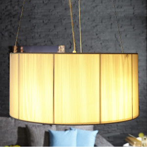 Lampe à suspendre avec abat-jour en nylon blanc 50 cm