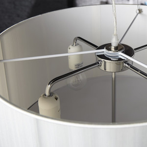 Lampe à suspendre avec abat-jour en nylon blanc 50 cm