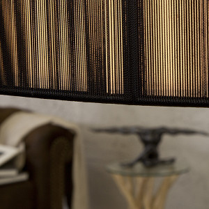 Lampe à suspendre avec abat-jour en nylon noir 60 cm