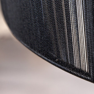 Lampe à suspendre avec abat-jour en nylon noir 60 cm