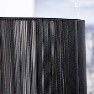 Lampe à suspendre avec abat-jour en nylon noir 60 cm