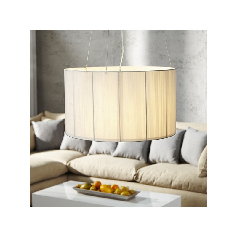 Lampe à suspendre avec abat-jour en nylon blanc 60 cm Lampe à suspendre avec abat-jour en nylon blanc 60 cm