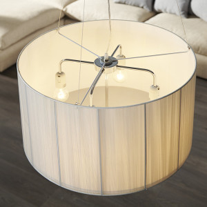 Lampe à suspendre avec abat-jour en nylon blanc 60 cm