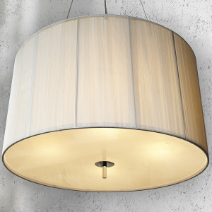 Lampe à suspendre avec abat-jour en nylon blanc 60 cm