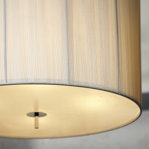 Lampe à suspendre avec abat-jour en nylon blanc 60 cm