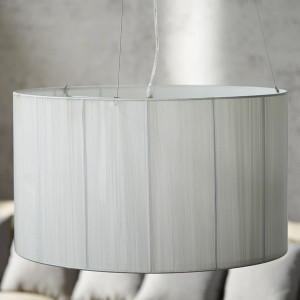 Lampe à suspendre avec abat-jour en nylon blanc 60 cm