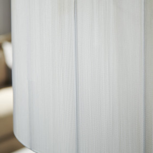Lampe à suspendre avec abat-jour en nylon blanc 60 cm