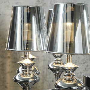 Lustre argenté moderne MANCINI, lustre argenté à 9 branches - Salledebain Online