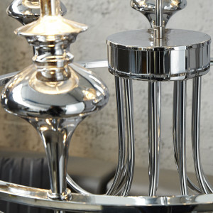 Lustre argenté moderne MANCINI, lustre argenté à 9 branches - Salledebain Online