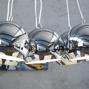 Suspension 6 demi sphères en métal design moderne grand modèle | PERLOTA XL