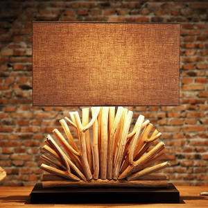 Lampe de table original bois flotté éventail | VENTAGLIO BG