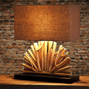 Lampe de table original bois flotté éventail | VENTAGLIO BG