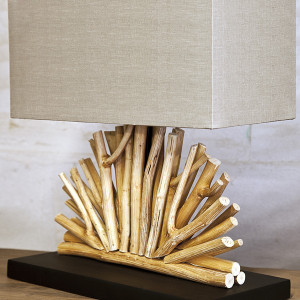 Lampe de table original bois flotté éventail | VENTAGLIO BG