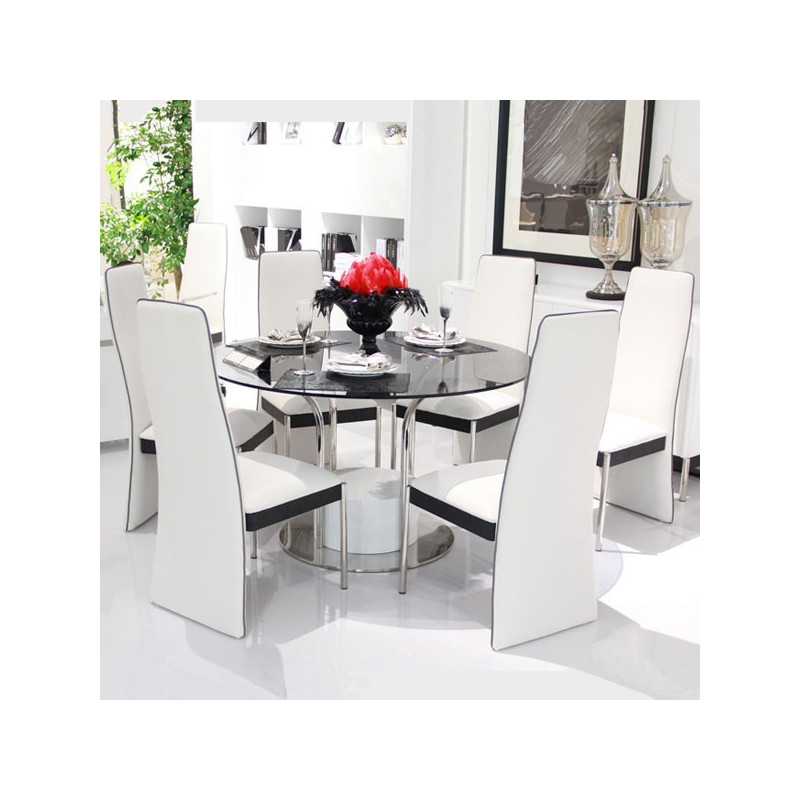 Ensemble de salle à manger blanc, ensemble de table et chaises blanc MEZZO - Salledebain Online