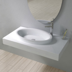 Plan vasque mural en solid surface : SDPW13-B