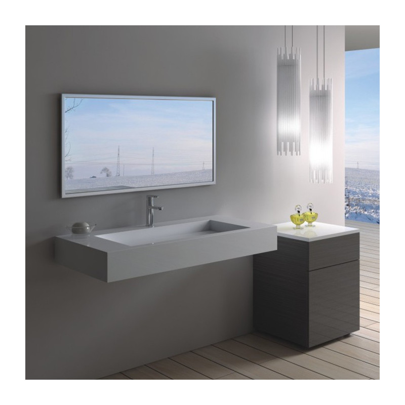 SDPW16 : plan vasque simple en solid surface SDPW16 : plan vasque simple en solid surface
