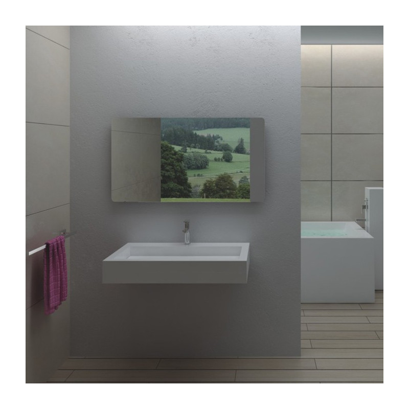 SDPW17 : plan vasque contemporain en solid surface SDPW17 : plan vasque contemporain en solid surface