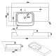 Mesures plan vasque solid surface Réf : SDK3