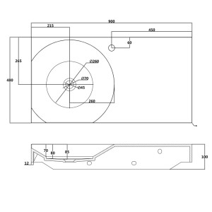 Plan du plan vasque SDPW13-E 