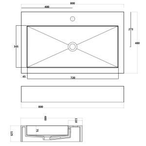 Plan vasque en fonte minérale Réf : SDPW17