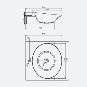 Apperçu lave main suspendu SDWD3870-1