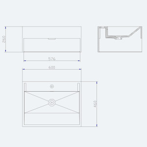 Grand lave-main avec espace de rangement SDWD38159