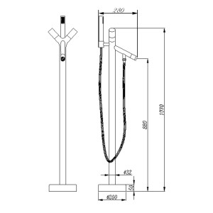 Robinet sur pied tendance pour baignoire E104
