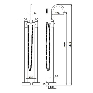 Robinet sur pieds E106 : design et moderne
