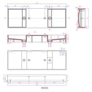 Double plan vasque solid surface Réf : SDWD3830 Double plan vasque solid surface Réf : SDWD3830