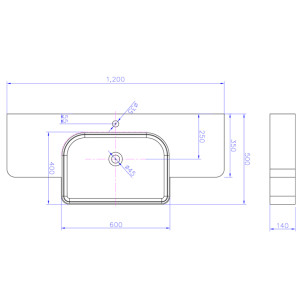 Plan vasque solid surface Réf : SDWD38189